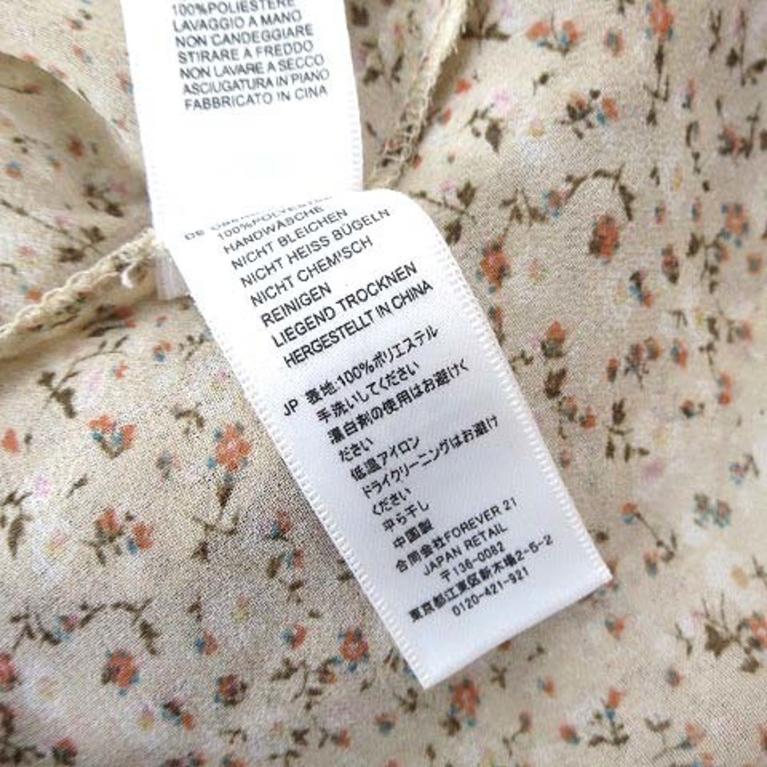 フォーエバー21 ブラウス シャツ リバティ 花柄 ボウタイ リボン 長袖 S レディースのトップス(シャツ/ブラウス(長袖/七分))の商品写真