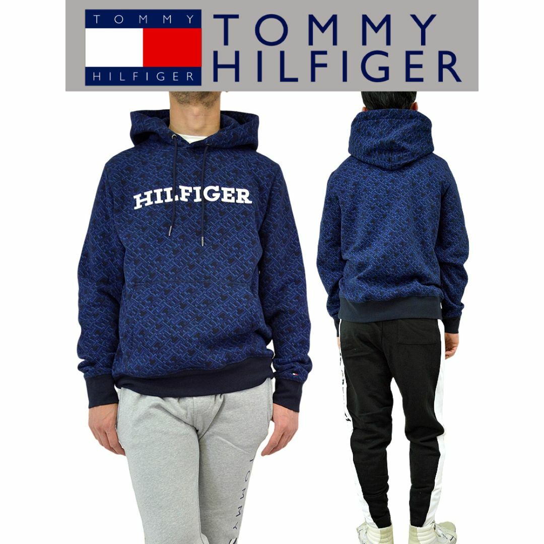 TOMMY HILFIGER(トミーヒルフィガー)のTOMMY HILFIGER トミー フーディー パーカー海外限定 ネイビー X メンズのトップス(パーカー)の商品写真