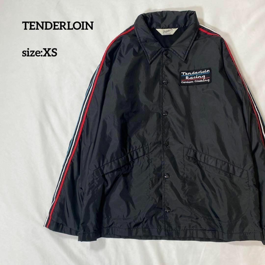 TENDERLOIN(テンダーロイン)のテンダーロイン　レーシングコーチジャケット　ブラック　XS サイドライン メンズのジャケット/アウター(ナイロンジャケット)の商品写真