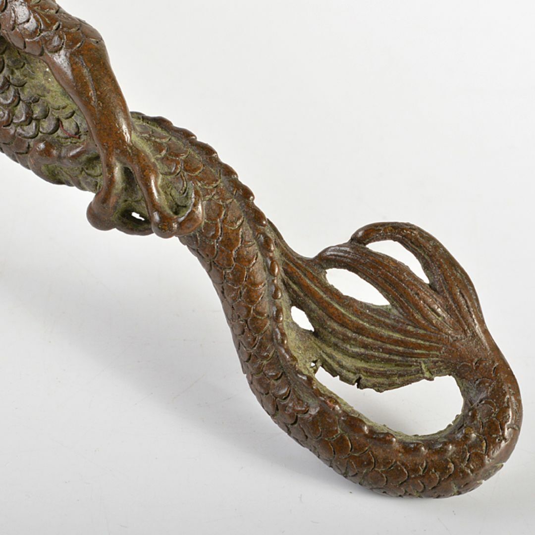 金工名品 古銅宣徳銅 龍 筆架 置物 C 6941E 金属工芸 金工名品 古銅宣徳銅 龍 筆架 置物 C 6941E 金属工芸