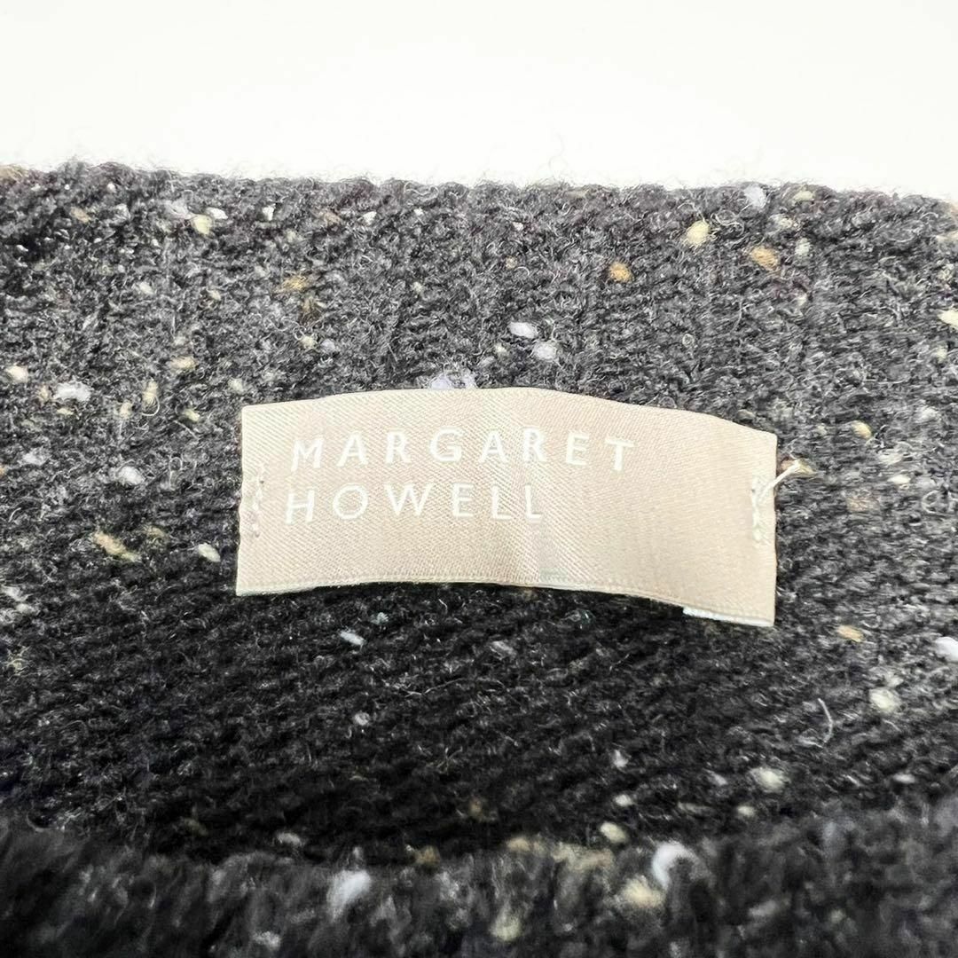 MARGARET HOWELL(マーガレットハウエル)の定価3.8万 MARGARET HOWELL ドネガルウールニット ブラック レディースのトップス(ニット/セーター)の商品写真