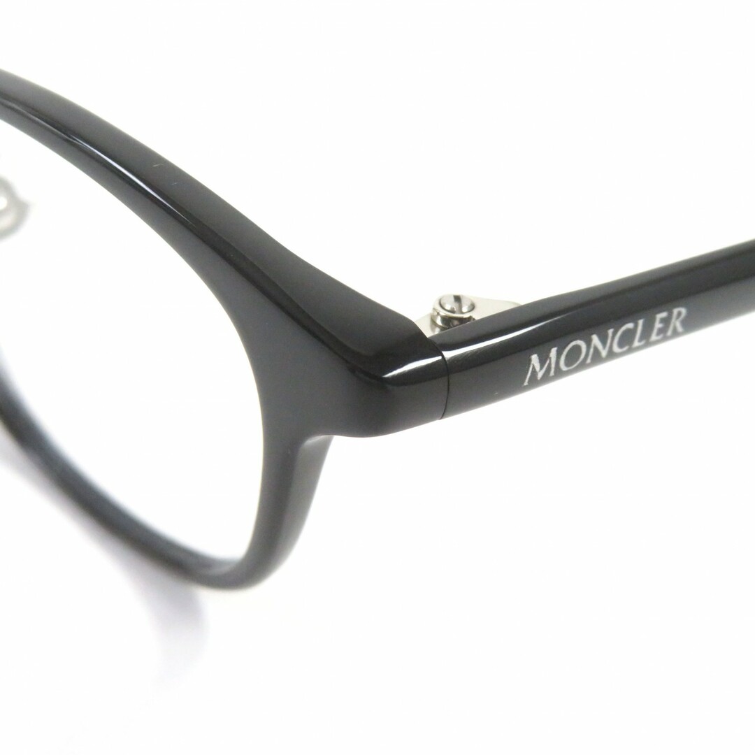 MONCLER(モンクレール)の未使用品▼MONCLER モンクレール ML5173-D 001 ロゴ入り ウェリントン アイウェア メガネ ブラック 50□20 145 イタリア製 メンズ メンズのファッション小物(サングラス/メガネ)の商品写真