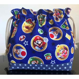 ハンドメイド　マリオ　お弁当袋(ランチボックス巾着)