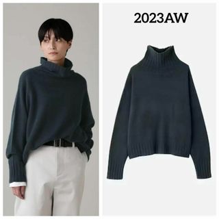 マーガレットハウエル(MARGARET HOWELL)のMARGARET HOWELL 23AW WOOL CASHMERE ブルー(ニット/セーター)