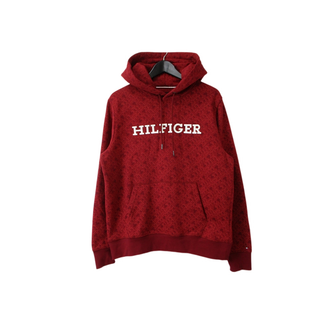 トミーヒルフィガー(TOMMY HILFIGER)のTOMMY HILFIGER トミー フーディー パーカー海外限定 レッド L(パーカー)