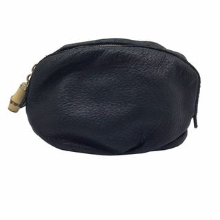 ルイヴィトン(LOUIS VUITTON)のGUCCI　グッチ　ポーチ　ブラック　246175　シルバー金具　バンブー 化粧ポーチ　レザー　レディース　メンズ　ユニセックス(ポーチ)