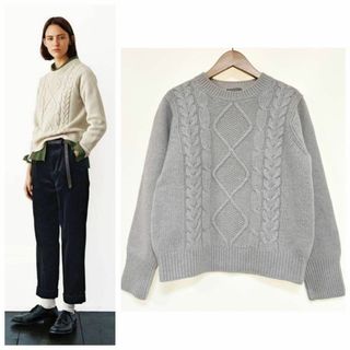 マーガレットハウエル(MARGARET HOWELL)の極美品 MARGARET HOWELL ウールカシミヤシルク ケーブルニット(ニット/セーター)