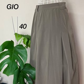ジオ(Gio)の【大人気】GIOジオ　ロングスカート　フレア　40サイズ　モスグリーン　伸縮◎(ロングスカート)