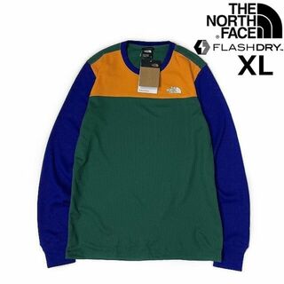 ノースフェイス 長袖 Tシャツ ロンT US限定(XL)青 緑 180902