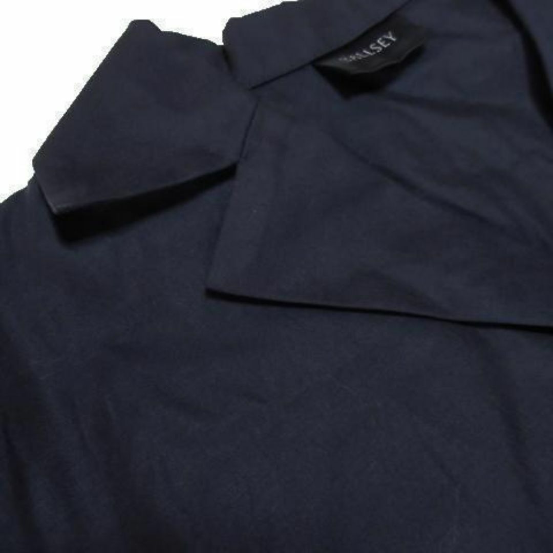 Ballsey(ボールジィ)のボールジィ シャツ 開襟 長袖 紺 ネイビー 210324YH7A レディースのトップス(シャツ/ブラウス(長袖/七分))の商品写真