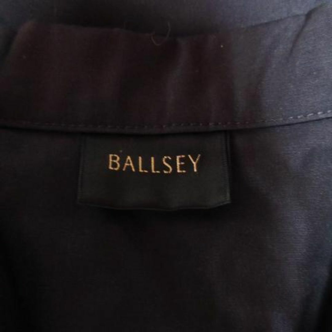 Ballsey(ボールジィ)のボールジィ シャツ 開襟 長袖 紺 ネイビー 210324YH7A レディースのトップス(シャツ/ブラウス(長袖/七分))の商品写真