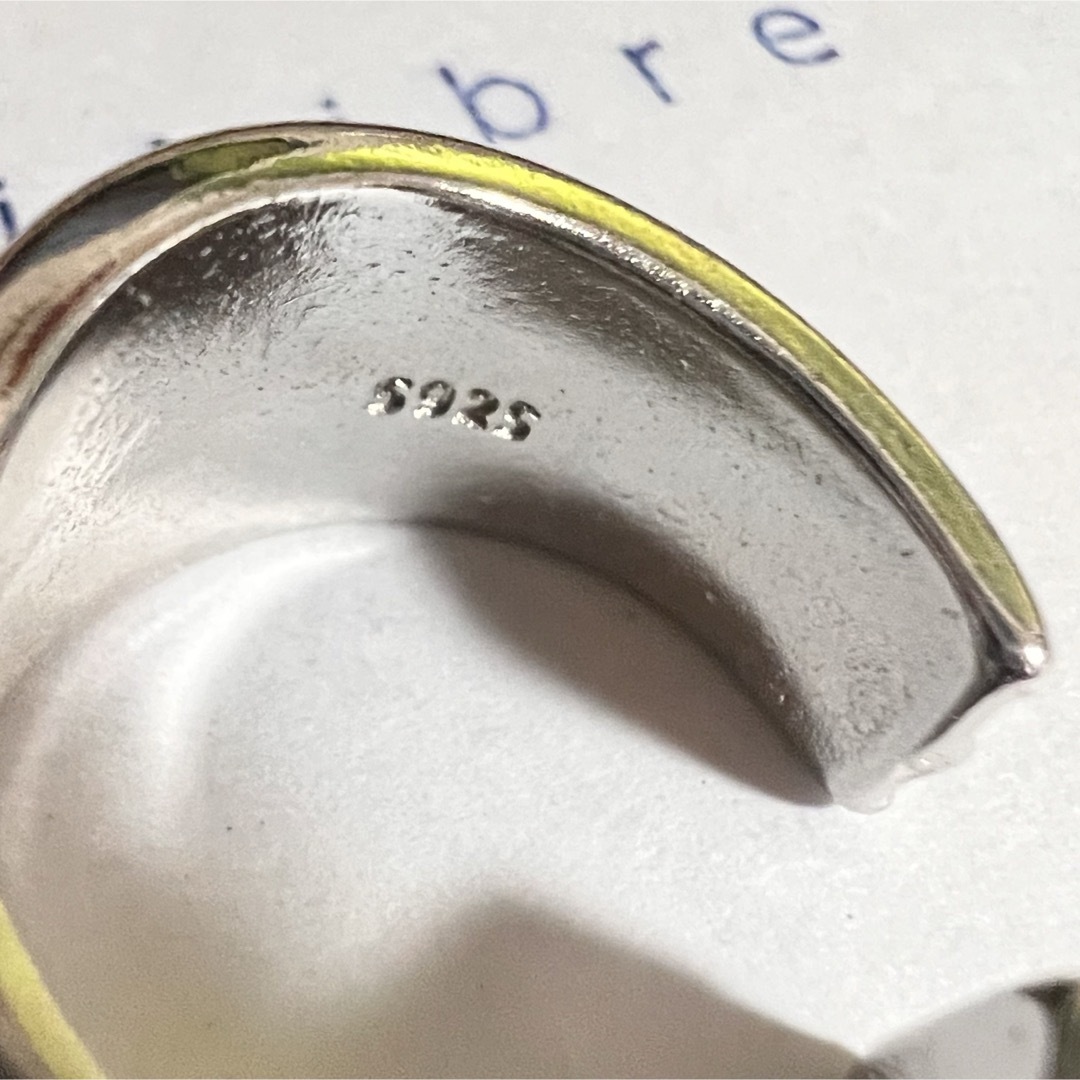 シルバーリング 925 銀 ワイドボリューム ウェーブ ライン 韓国 指輪 メンズのアクセサリー(リング(指輪))の商品写真
