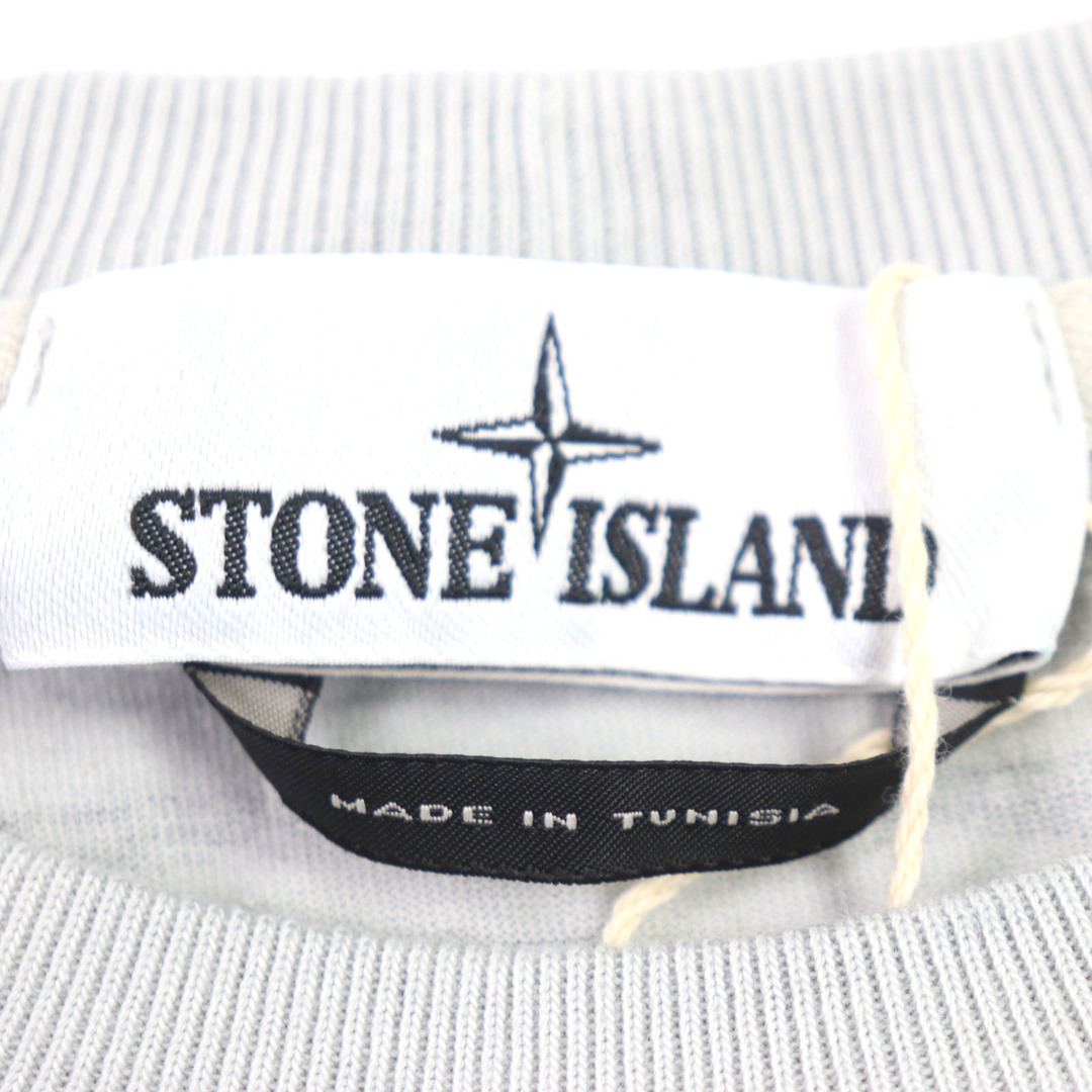 STONE ISLAND(ストーンアイランド)の未使用品▼STONE ISLAND ストーンアイランド MARINA ボーダー柄 クルーネック ロゴ入り ロンT 長袖Ｔシャツ ブラック グレー L 正規品 メンズ メンズのトップス(Tシャツ/カットソー(七分/長袖))の商品写真