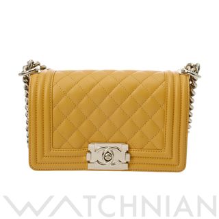 シャネル(CHANEL)の中古 シャネル CHANEL A67085 ランダム品番 レディース ショルダーバッグ ボーイシャネル イエロー /ゴールド金具 グレインドカーフスキン(ショルダーバッグ)