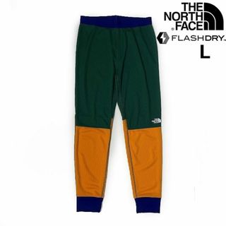 THE NORTH FACE - ノースフェイス レギンス US限定 ストレッチ 速乾(L)青 緑 190110