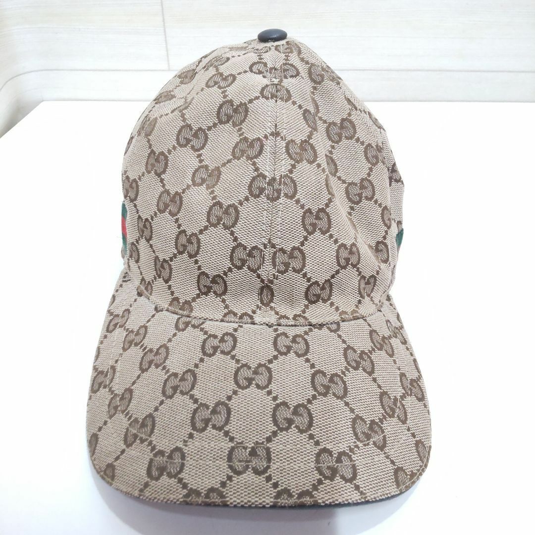 Gucci(グッチ)の正規品鑑定済み　GUCCI　グッチ　GGキャンバス　キャップ　YJ184 レディースの帽子(キャップ)の商品写真