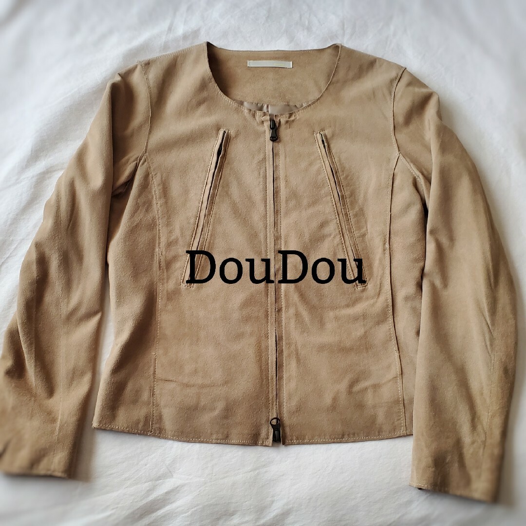 DouDou(ドゥドゥ)のドゥドゥ　ノーカラージャケット　ライダースジャケット レディースのジャケット/アウター(ノーカラージャケット)の商品写真