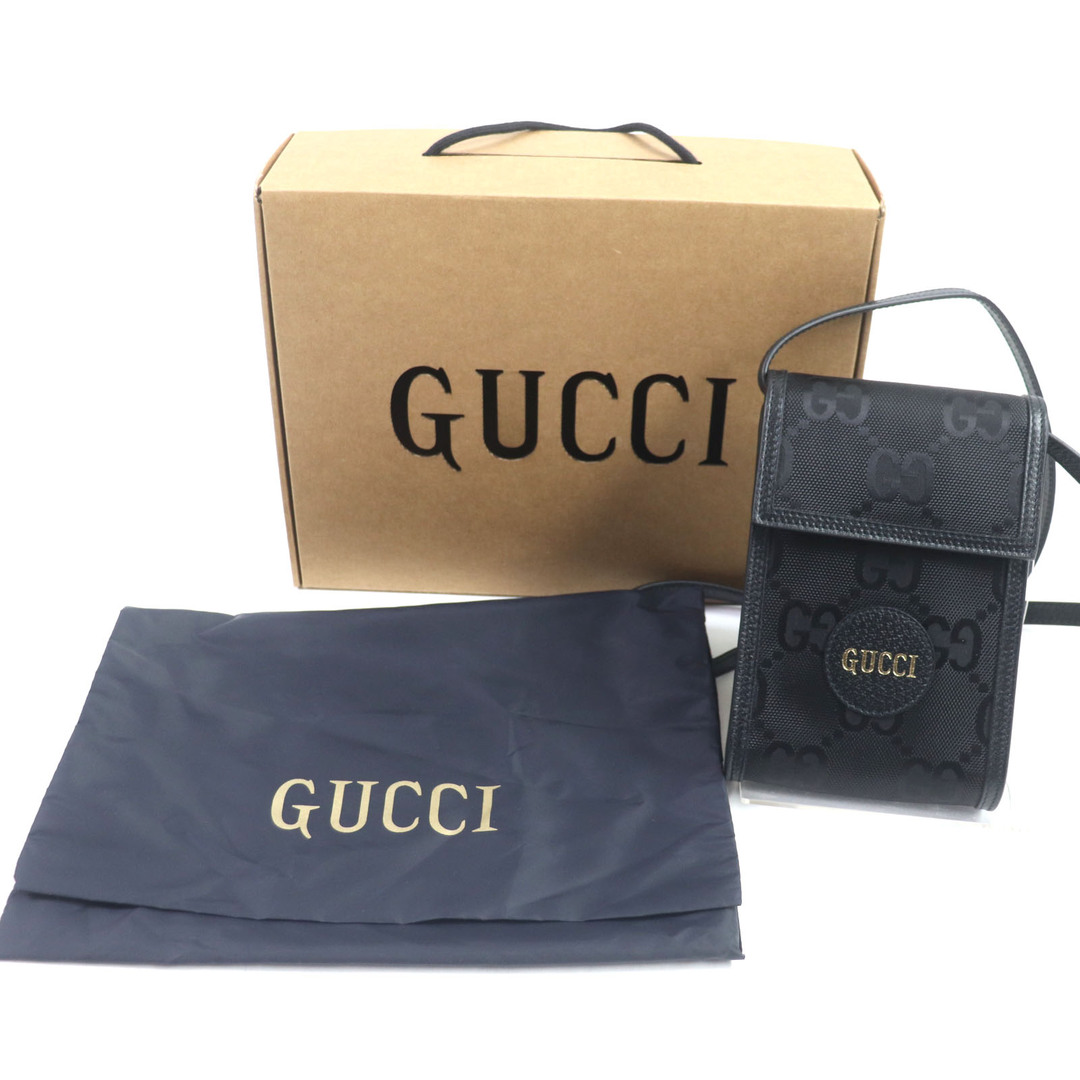 Gucci(グッチ)の未使用品▼GUCCI グッチ 625599 オフ ザ グリッド ミニ レザー使い ロゴ入り ショルダーバッグ ブラック 箱・保存袋付き イタリア製 メンズ メンズのバッグ(ショルダーバッグ)の商品写真