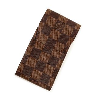 ルイヴィトン(LOUIS VUITTON)のルイ ヴィトン エテュイ シガレット 煙草 タバコケース ダミエ ブラウン 茶 ゴールド金具 N63024 イニシャル入り 箱付 LOUIS VUITTON（美品）(タバコグッズ)