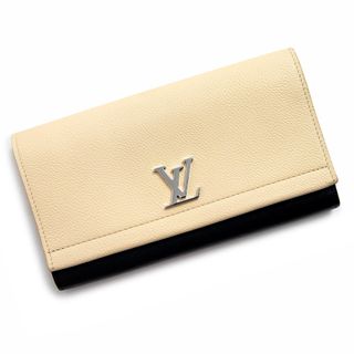 LOUIS VUITTON - ルイ ヴィトン ポルトフォイユ ロックミー II 2 二つ折り長財布 カーフスキン レザー バイカラー ヴァニーユ ノワール ベージュ ブラック シルバー金具 M62328 箱付 LOUIS VUITTON（未使用保管品）