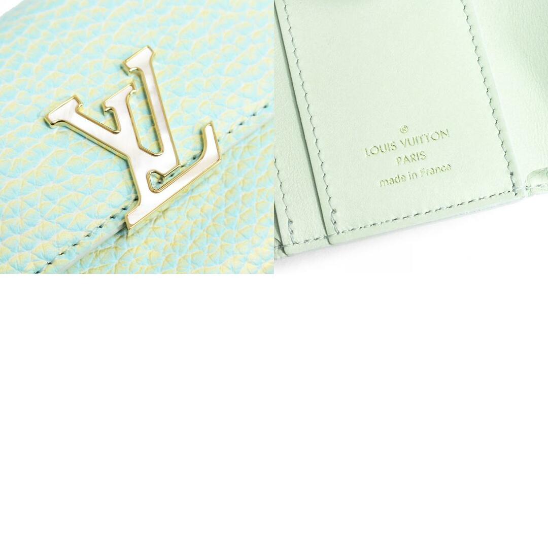 LOUIS VUITTON(ルイヴィトン)のルイ ヴィトン ポルトフォイユ カプシーヌ XS 三つ折り財布 トリヨンレザー サマースターダスト ホワイトシェル ライトグリーン 黄緑 ゴールド金具 M81528 箱付 LOUIS VUITTON（新品・未使用品） レディースのファッション小物(財布)の商品写真