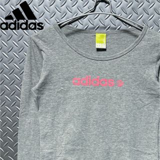 adidas - adidas アディダス ロンT 長袖トップス センターロゴ 無地 シンプル S