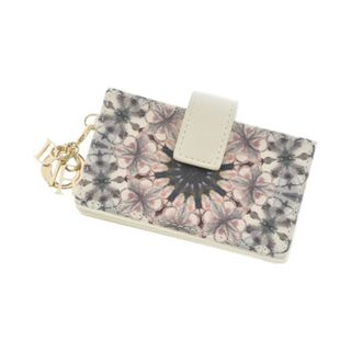 クリスチャンディオール(Christian Dior)のChristian Dior カードケース - 白xグレーxピンク等(総柄) 【古着】【中古】(名刺入れ/定期入れ)