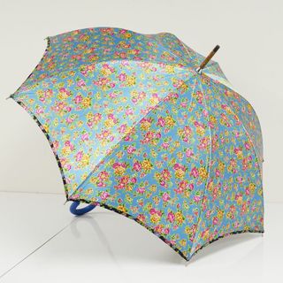 KENZO - KENZO ケンゾー 高級傘 USED美品 エレガントフラワー ブルー 絶版 60cm S0421 KENZO