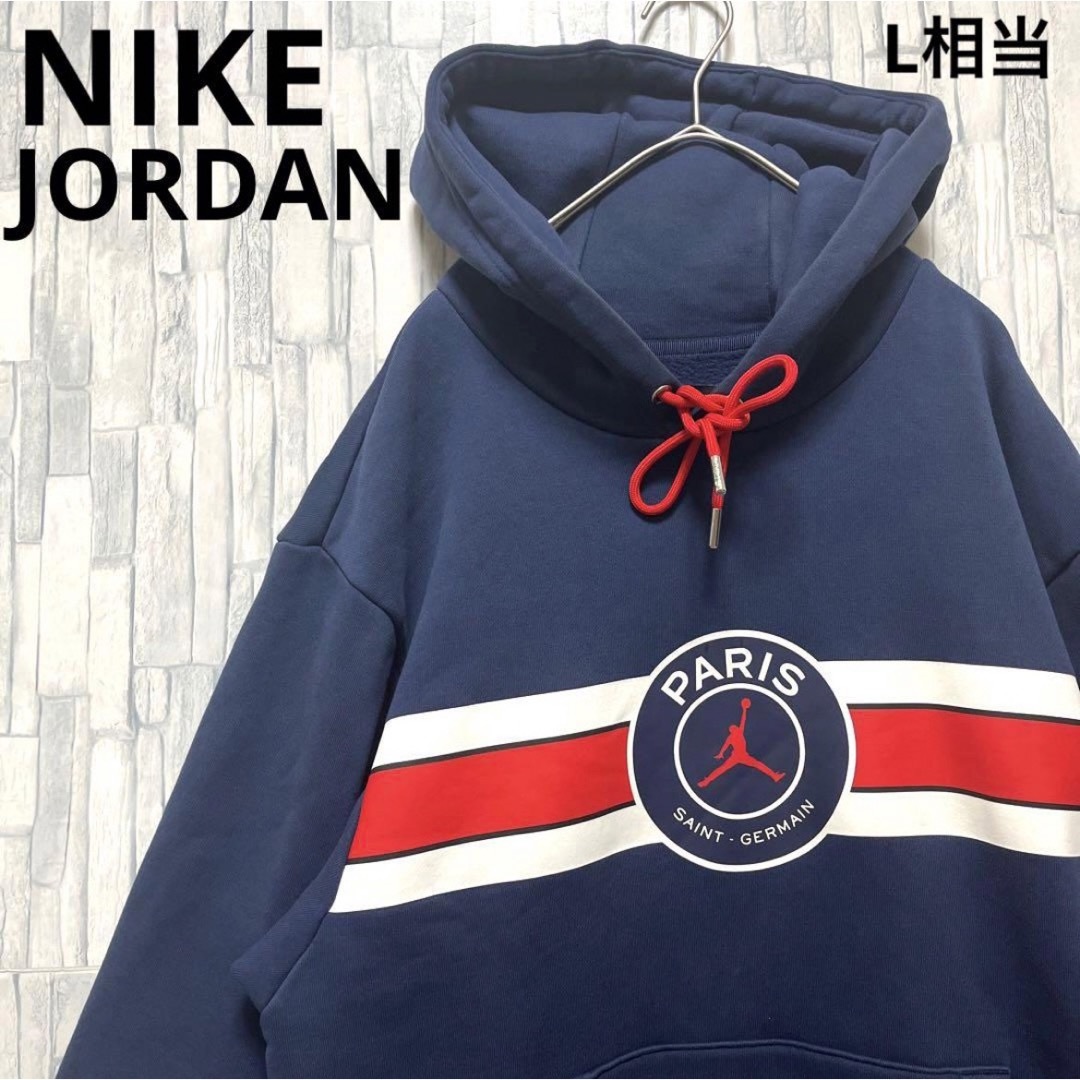 Jordan Brand（NIKE）(ジョーダン)のナイキ エアージョーダン パリサンジェルマン パーカー ネイビー S 裏起毛 メンズのトップス(パーカー)の商品写真