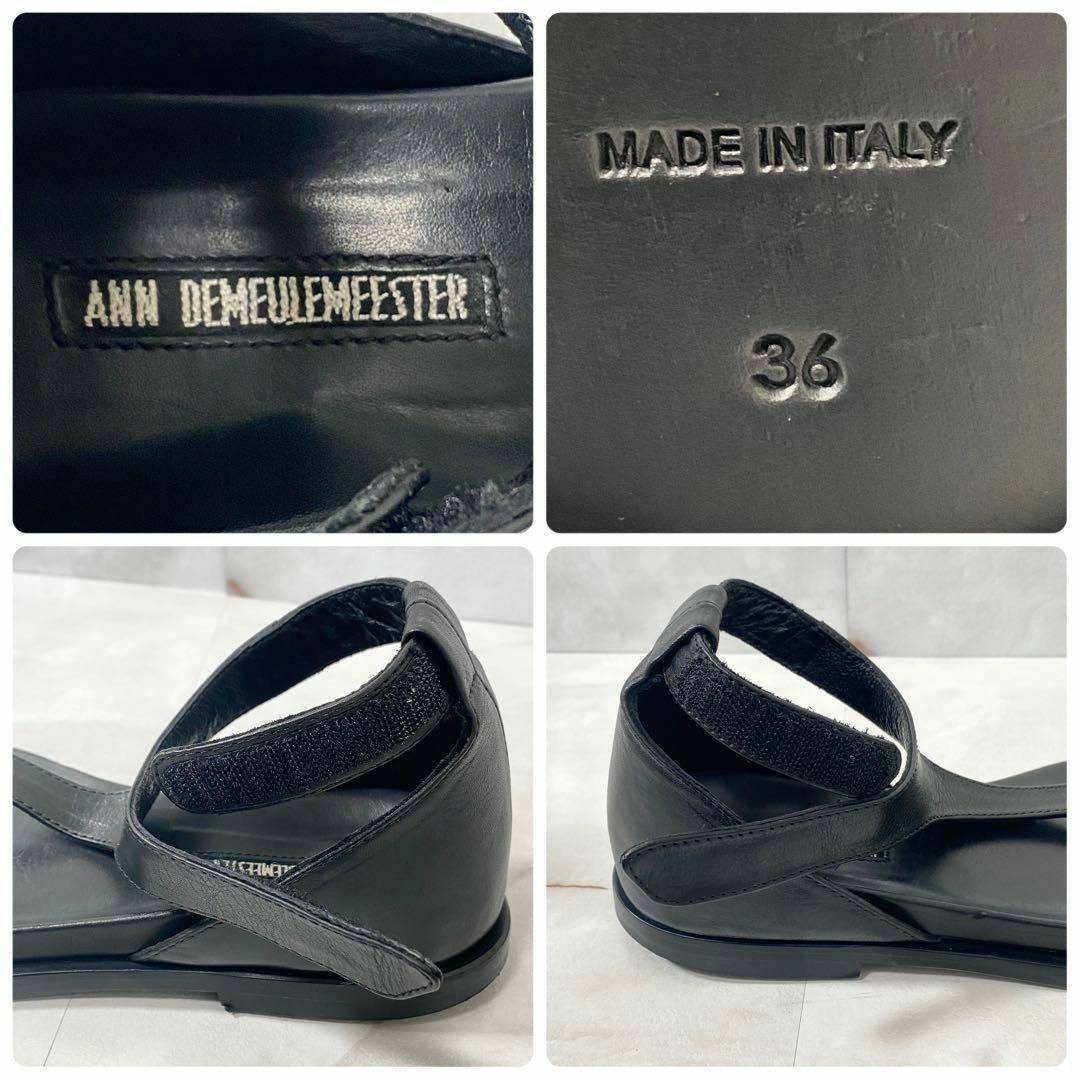 Ann Demeulemeester(アンドゥムルメステール)のアンドゥムルメステール　レザーストラップサンダル　ブラックEU36(約23cm) レディースの靴/シューズ(サンダル)の商品写真
