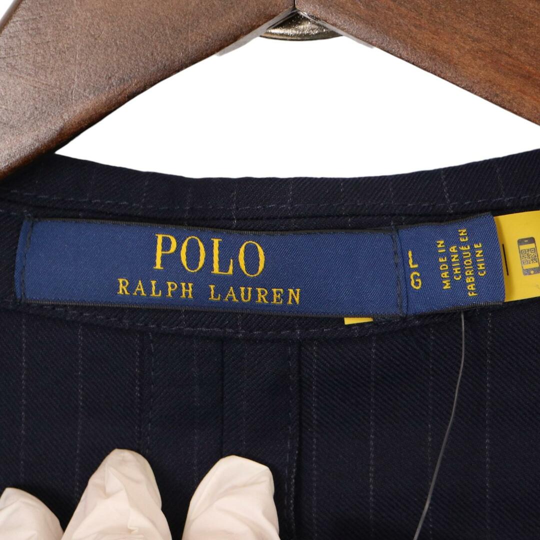 POLO RALPH LAUREN(ポロラルフローレン)のポロ ラルフローレン ﾈｲﾋﾞｰ ｳｰﾙ ｽﾄﾗｲﾌﾟ ｻｲﾄﾞﾍﾞﾝﾂ 2Bｼﾞｬｹｯﾄ L メンズのジャケット/アウター(その他)の商品写真