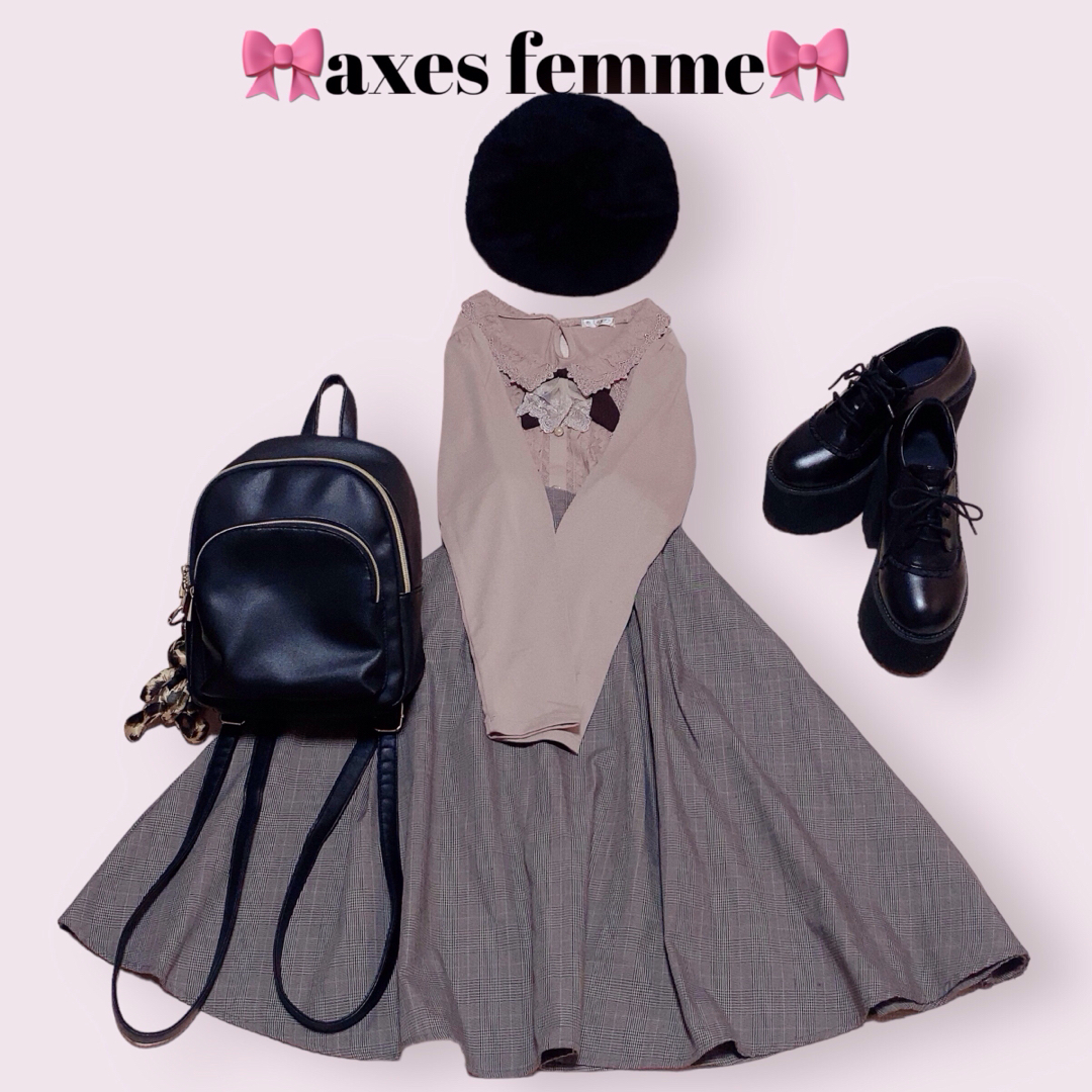 axes femme(アクシーズファム)のaxes femme リボンフリルカットソー　Pink　M　量産型　ガーリー レディースのトップス(カットソー(長袖/七分))の商品写真