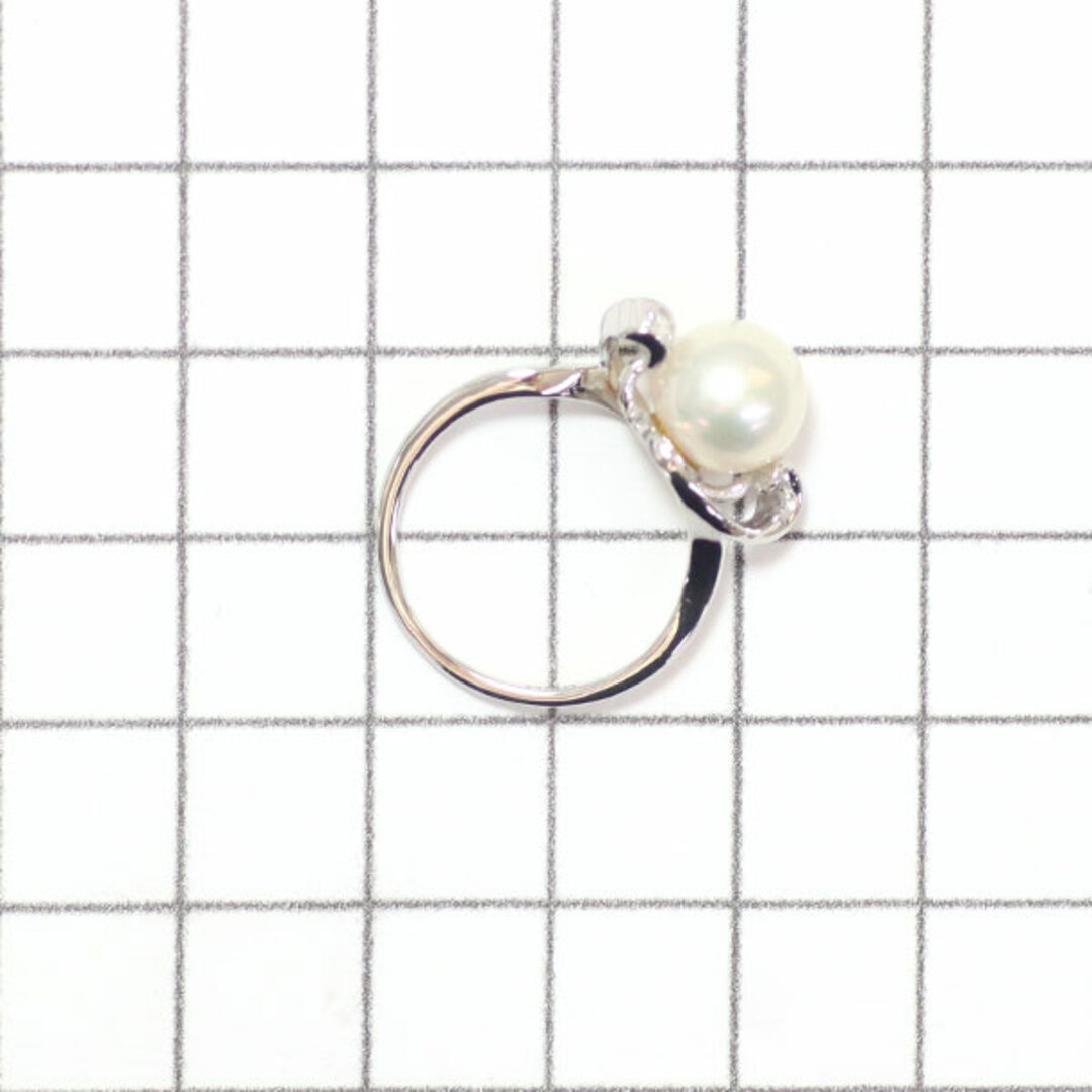 MIKIMOTO(ミキモト)のミキモト Pt900 アコヤ真珠 ダイヤモンド リング 径約8.0mm レディースのアクセサリー(リング(指輪))の商品写真