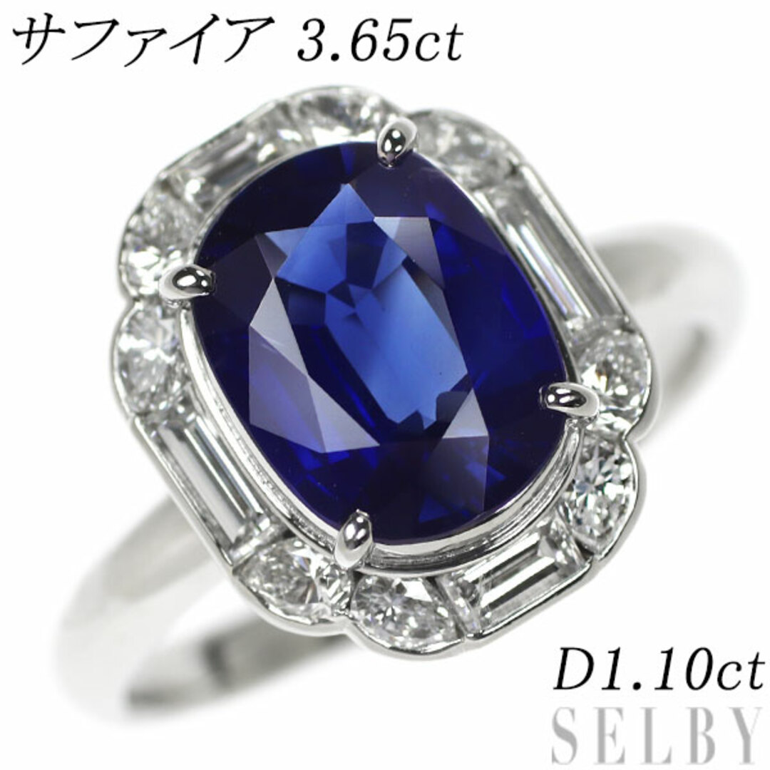 Pt900 サファイア ダイヤモンド リング 3.65ct D1.10ct レディースのアクセサリー(リング(指輪))の商品写真