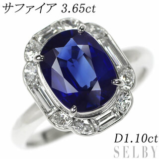 Pt900 サファイア ダイヤモンド リング 3.65ct D1.10ct(リング(指輪))