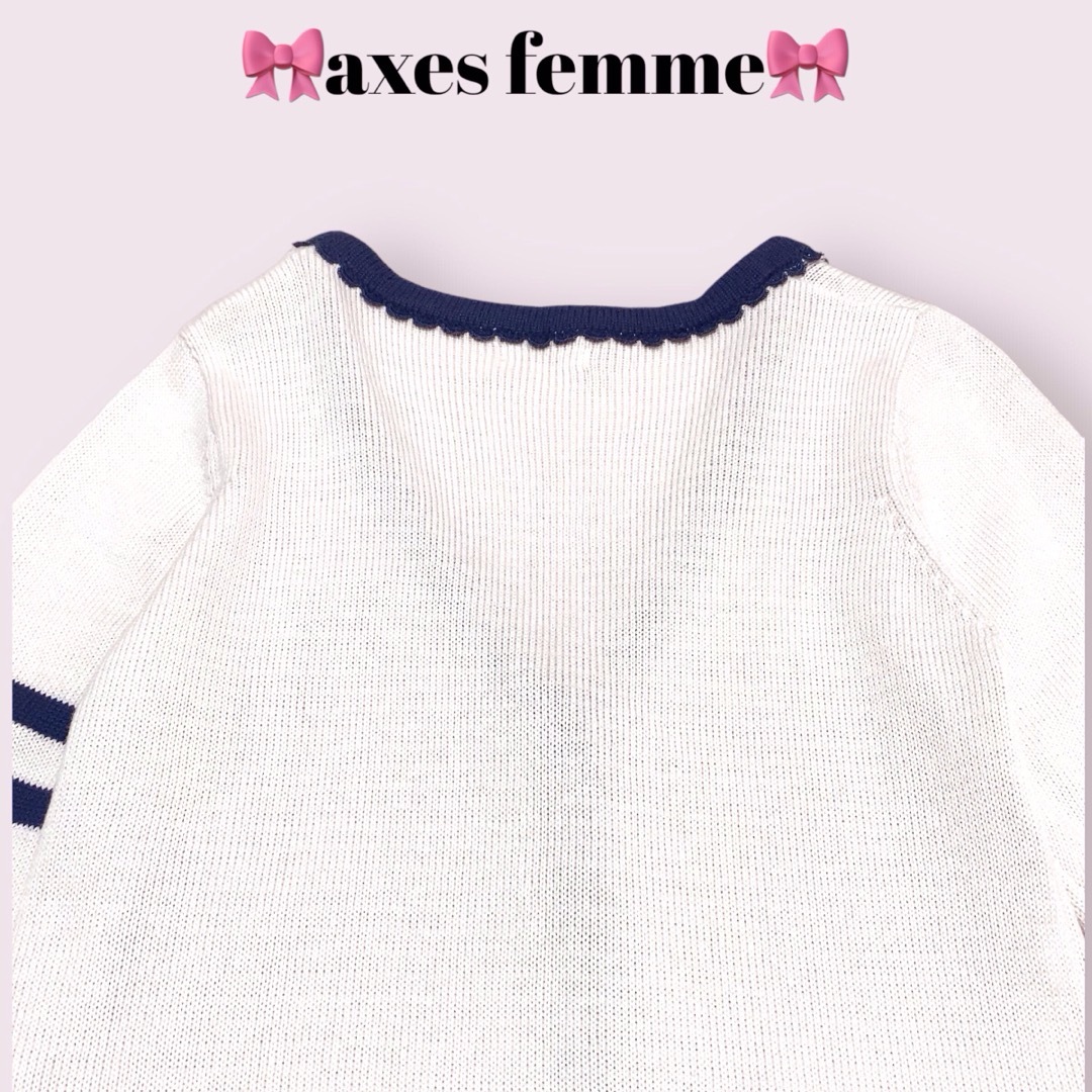 axes femme(アクシーズファム)のaxes femme　エンブレムカーディガン　White　M　ガーリー　レトロ レディースのトップス(カーディガン)の商品写真