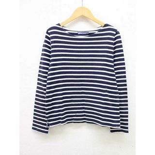 プチバトー(PETIT BATEAU)の【春物新入荷】■PETIT BATEAU/プチバトー■長袖ボーダーカットソー/長袖 ネイビー×ホワイト/紺×白 レディース XS【中古】春夏 523042(Tシャツ(半袖/袖なし))