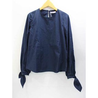 【春物 新入荷】新品未使用品‡TEN.×Ron Herman/テン×ロンハーマン‡Tie sleeves Blouseタイスリーブブラウス/タグ付き/長袖 ネイビー/紺 レディース XS 春夏 423042