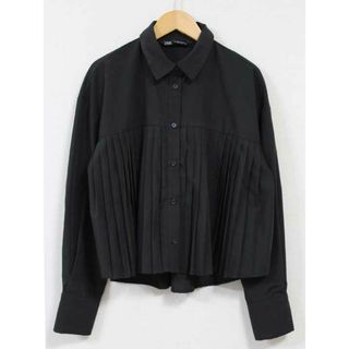 ザラ(ZARA)の【春物 新入荷】☆ZARA/ザラ☆プリーツ切替ブラウス/シャツ/ブラウス/長袖/無地 ブラック/黒 レディース S【中古】春夏 923042(シャツ/ブラウス(半袖/袖なし))