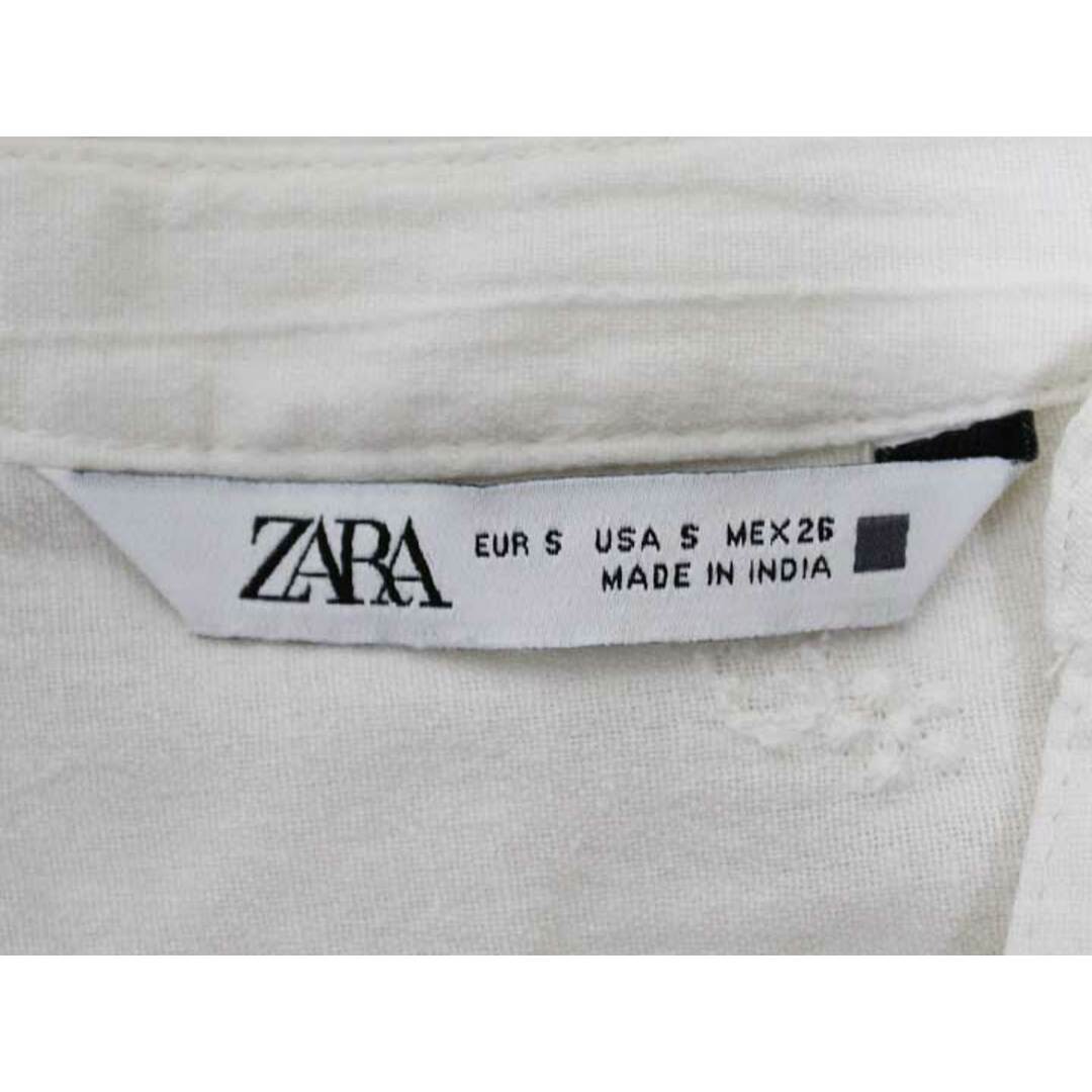 ZARA(ザラ)の【春物 新入荷】☆ZARA/ザラ☆レース切替コットンリネンブラウス/シャツ/ブラウス/長袖/Vネック/カジュアル アイボリー レディース S【中古】春夏 923042 レディースのトップス(シャツ/ブラウス(半袖/袖なし))の商品写真