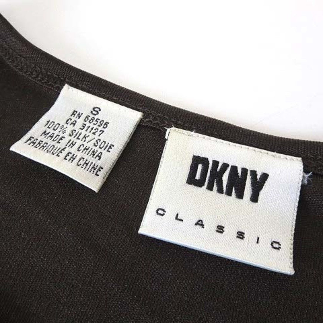 DKNY(ダナキャランニューヨーク)のダナキャランニューヨーク DKNY チュニック ワンピース シルクとろみ半袖S茶 レディースのトップス(チュニック)の商品写真