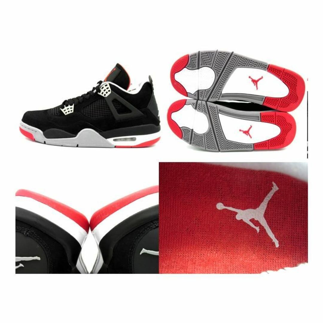 NIKE(ナイキ)のナイキ NIKE ■【 AIR JORDAN 4 RETRO BLACK CEMENT GREY FIRE RED 2012 308497 089 】 エア ジョーダン 4 レトロ セメント グレー ファイア レッド スニーカー　w18241 メンズの靴/シューズ(スニーカー)の商品写真