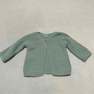 プチバトー(PETIT BATEAU)のプチバトー　カーディガン　モスグリーン　18m 81cm(カーディガン/ボレロ)