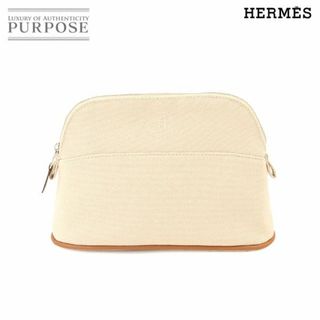 エルメス(Hermes)の未使用 展示品 エルメス HERMES ボリード ポーチ 20 ミニ コットンキャンバス レザー ナチュラル アイボリー シルバー 金具 VLP 90228605(ポーチ)