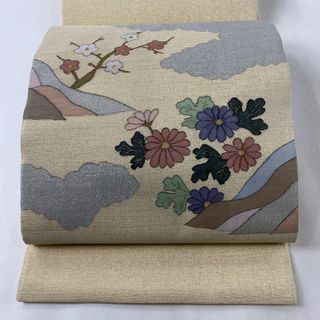 袋帯 美品 名品 お太鼓柄 正絹 【中古】(帯)