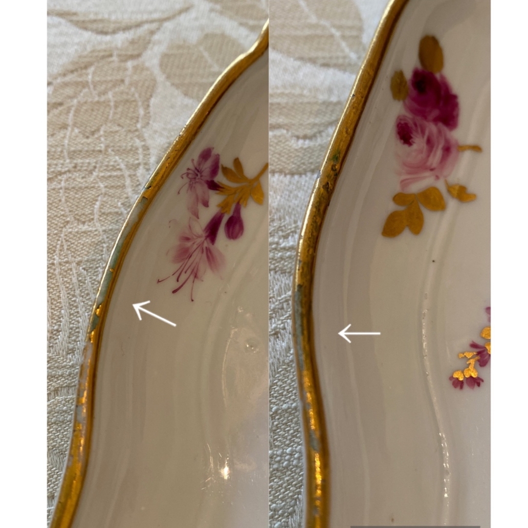 MEISSEN - 【アンティークマイセン】18世紀/楕円皿 トレイ MEISSEN - 【アンティークマイセン】18世紀/楕円皿 トレイ
