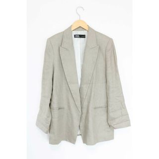 ZARA - 【春夏物 新入荷】●ZARA/ザラ●リネンボタンレスジャケット/アウター/長袖 ベージュ メンズ L【中古】春夏 otr 923042