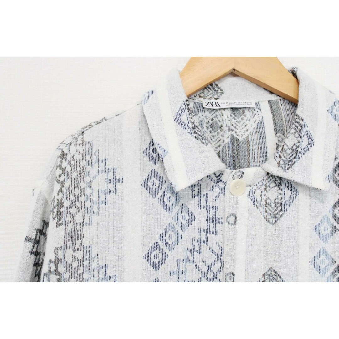 ZARA(ザラ)の【春夏物 新入荷】●ZARA/ザラ●ガーゼジャケット/アウター/長袖 ホワイト/白 メンズ M【中古】春夏 otr 923042 メンズのジャケット/アウター(その他)の商品写真