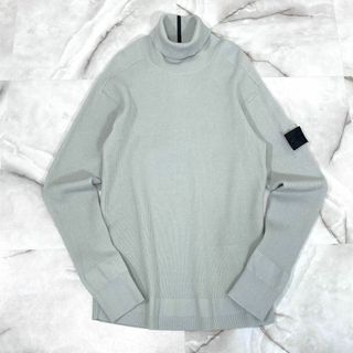 ストーンアイランド(STONE ISLAND)のストーンアイランド　21AWコンパスロゴパッチワッフルニット　ミントグリーン　L(ニット/セーター)