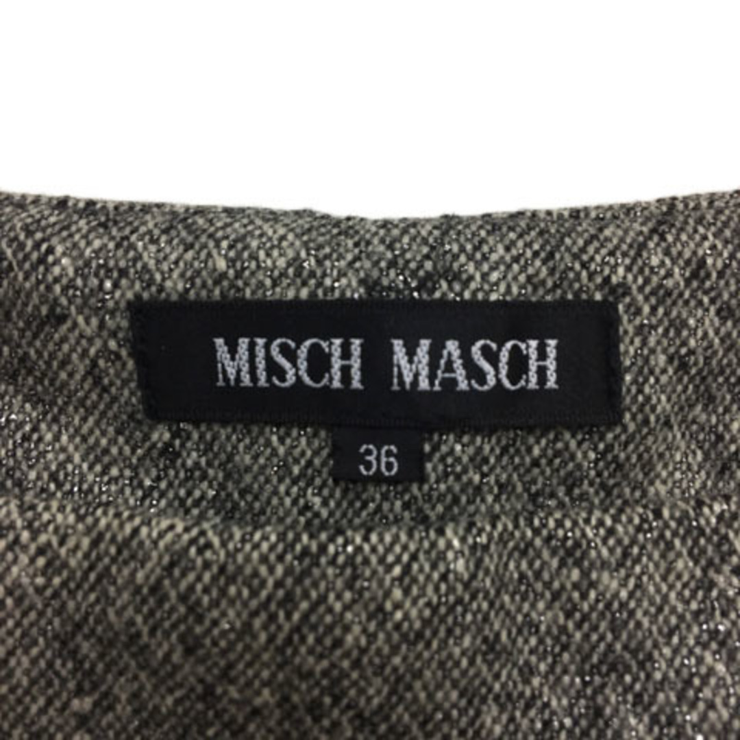 MISCH MASCH(ミッシュマッシュ)のミッシュマッシュ スカート 台形 プリーツ ミニ ラメ ウール S グレー 黒 レディースのスカート(ミニスカート)の商品写真